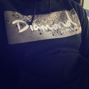Diamond supply co. Sweater black and gray.